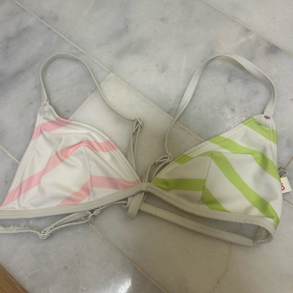 Solid And Striped Bikini Top - image 2